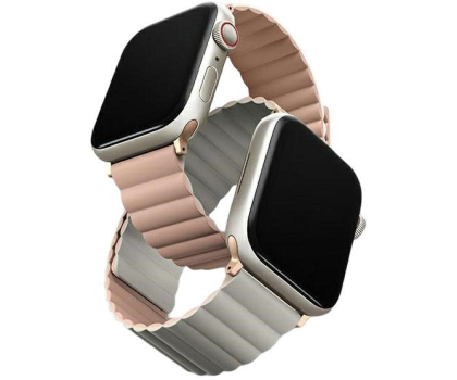 Pasek i akcesoria do zegarków Uniq Revix Apple Watch 38/40/41mm Reversible Magnetic pink-beige